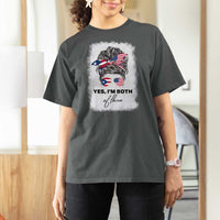Yes I’m Both Puerto Rican American T Shirt For Women Messy Bun Boricua Woman Pride