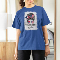 Yes I’m Both Puerto Rican American T Shirt For Women Messy Bun Boricua Woman Pride