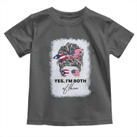 Yes I’m Both Puerto Rican American Toddler T Shirt Messy Bun Boricua Woman Pride