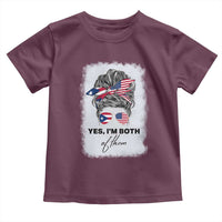 Yes I’m Both Puerto Rican American Toddler T Shirt Messy Bun Boricua Woman Pride