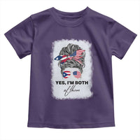 Yes I’m Both Puerto Rican American Toddler T Shirt Messy Bun Boricua Woman Pride