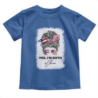 Yes I’m Both Puerto Rican American Toddler T Shirt Messy Bun Boricua Woman Pride