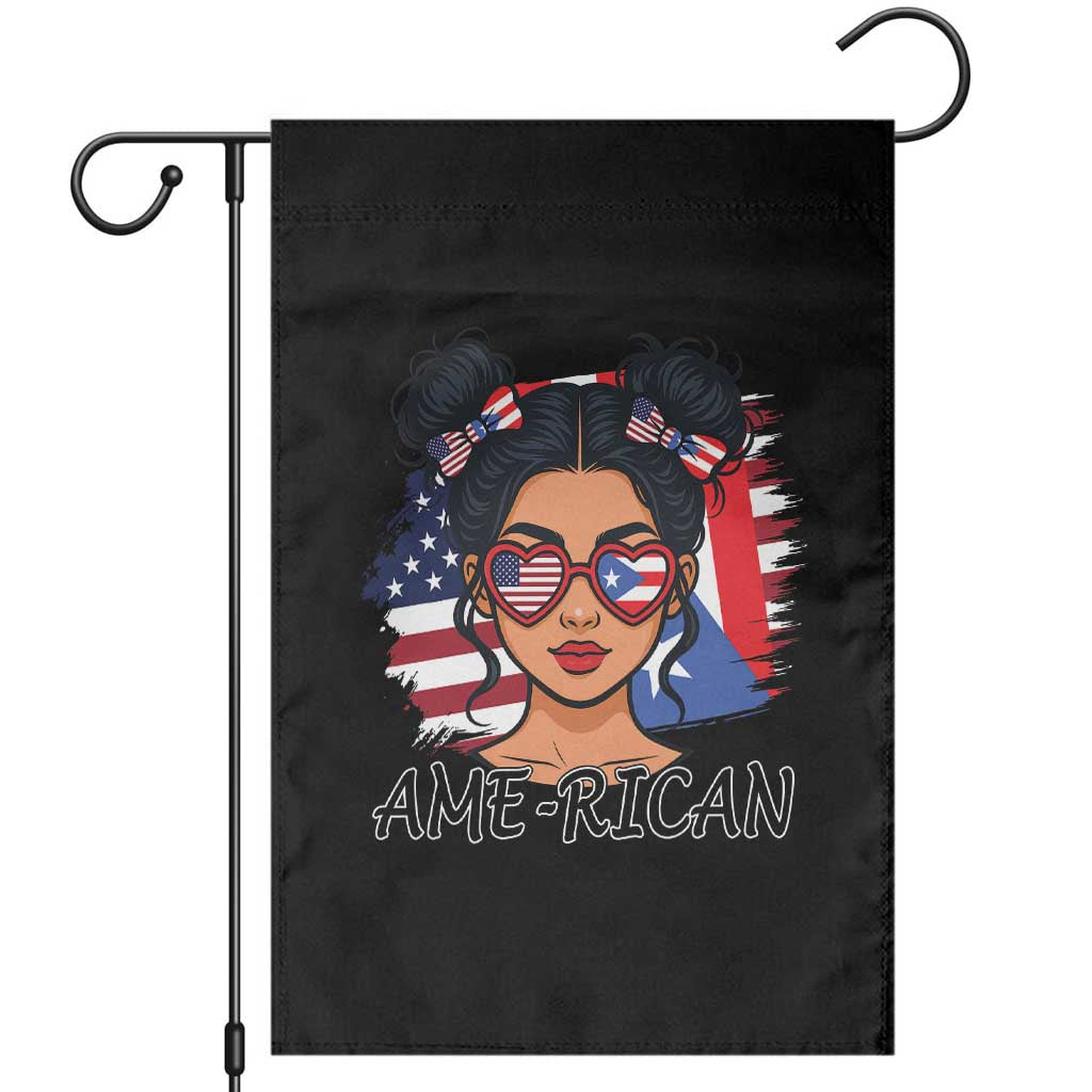 Puerto Rican American Girl Garden Flag AME-RICAN Boricua Pride