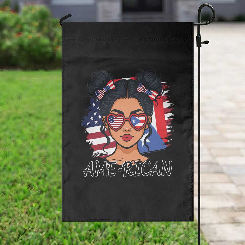 Puerto Rican American Girl Garden Flag AME-RICAN Boricua Pride