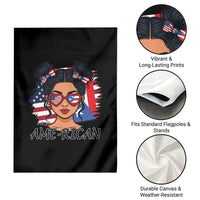 Puerto Rican American Girl Garden Flag AME-RICAN Boricua Pride
