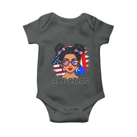 Puerto Rican American Girl Baby Onesie AME-RICAN Boricua Pride