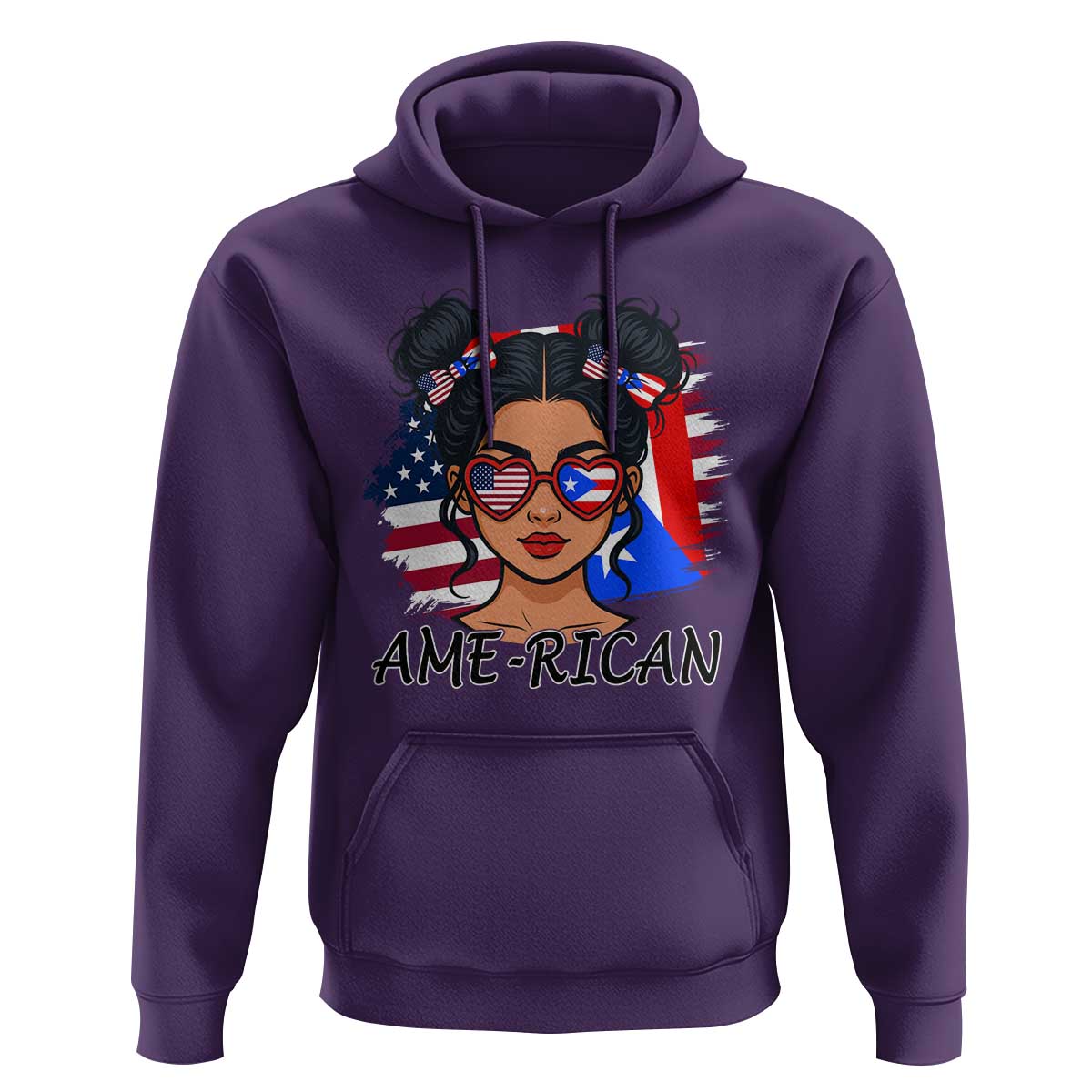 Puerto Rican American Girl Hoodie AME-RICAN Boricua Pride