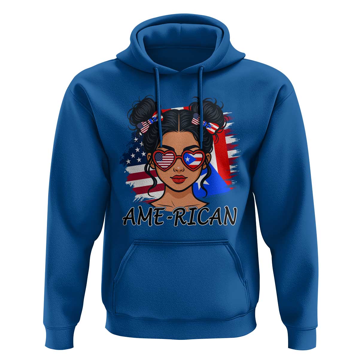 Puerto Rican American Girl Hoodie AME-RICAN Boricua Pride