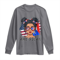 Puerto Rican American Girl Long Sleeve Shirt AME-RICAN Boricua Pride