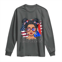 Puerto Rican American Girl Long Sleeve Shirt AME-RICAN Boricua Pride