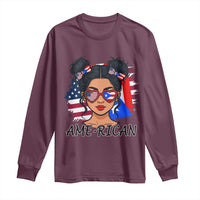 Puerto Rican American Girl Long Sleeve Shirt AME-RICAN Boricua Pride