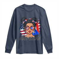 Puerto Rican American Girl Long Sleeve Shirt AME-RICAN Boricua Pride