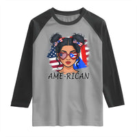 Puerto Rican American Girl Raglan Shirt AME-RICAN Boricua Pride