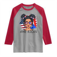Puerto Rican American Girl Raglan Shirt AME-RICAN Boricua Pride