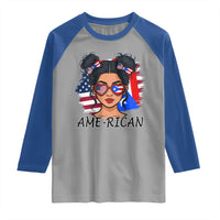 Puerto Rican American Girl Raglan Shirt AME-RICAN Boricua Pride
