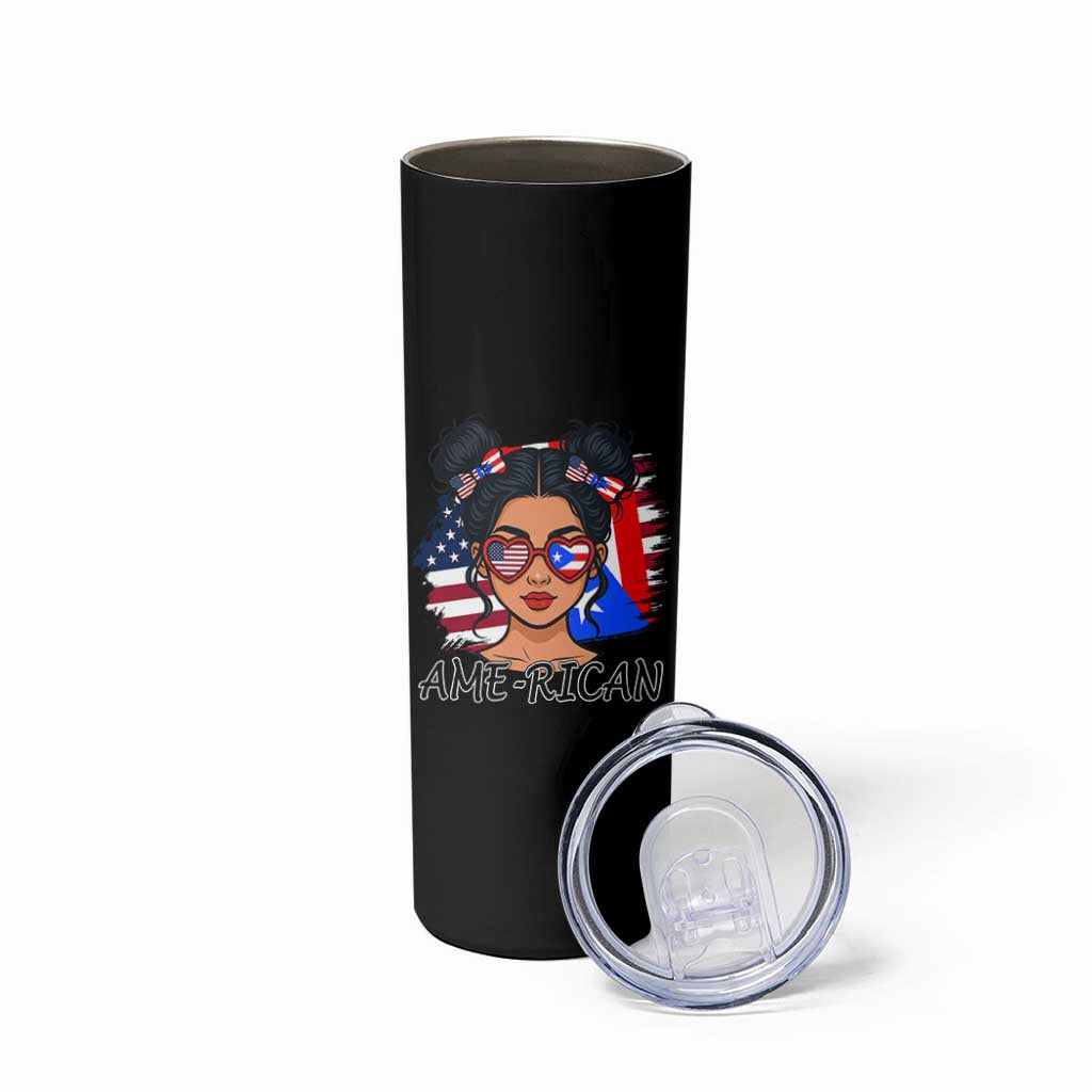 Puerto Rican American Girl Skinny Tumbler AME-RICAN Boricua Pride