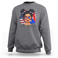 Puerto Rican American Girl Sweatshirt AME-RICAN Boricua Pride
