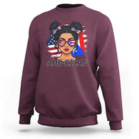 Puerto Rican American Girl Sweatshirt AME-RICAN Boricua Pride