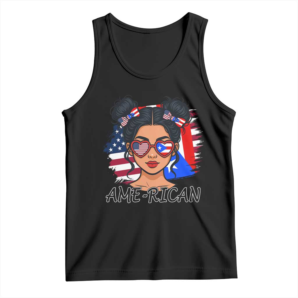 Puerto Rican American Girl Tank Top AME-RICAN Boricua Pride
