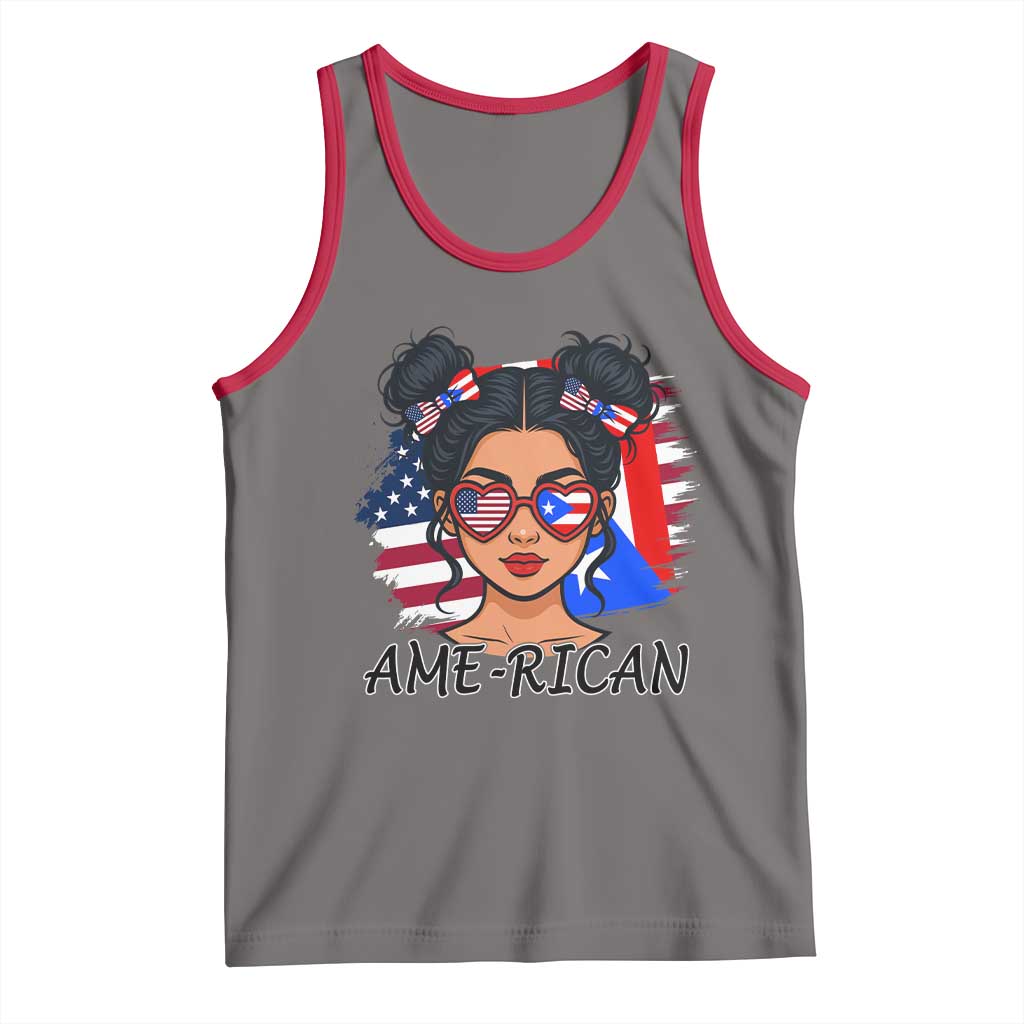 Puerto Rican American Girl Tank Top AME-RICAN Boricua Pride