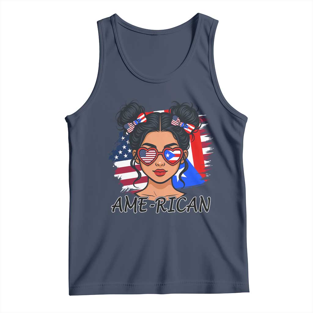 Puerto Rican American Girl Tank Top AME-RICAN Boricua Pride
