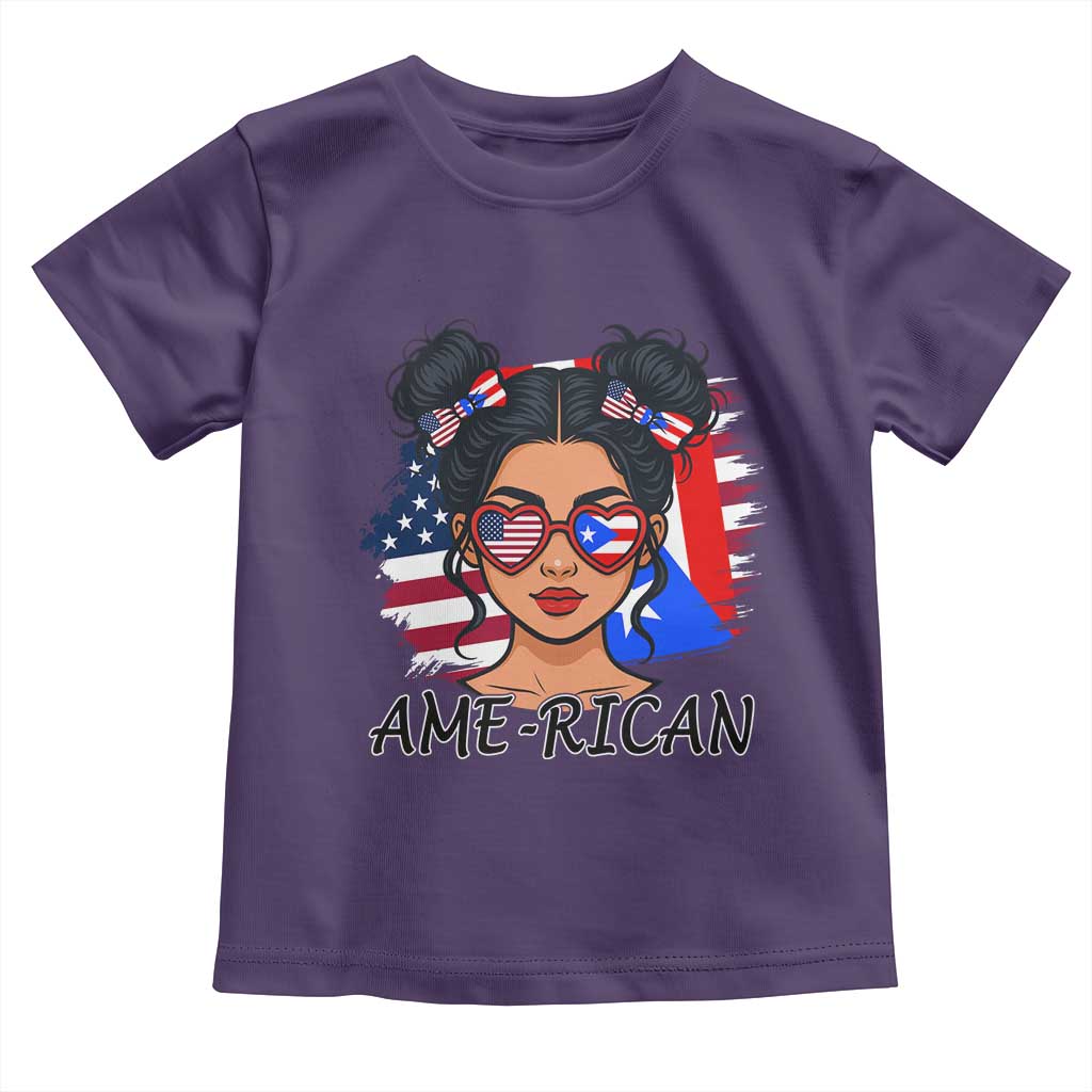 Puerto Rican American Girl Toddler T Shirt AME-RICAN Boricua Pride
