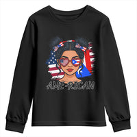 Puerto Rican American Girl Youth Sweatshirt AME-RICAN Boricua Pride