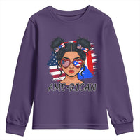 Puerto Rican American Girl Youth Sweatshirt AME-RICAN Boricua Pride