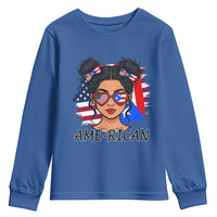 Puerto Rican American Girl Youth Sweatshirt AME-RICAN Boricua Pride