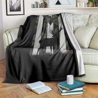 Deer Hunting Camo Puerto Rican Flag Throw Blanket Boricua Hunters
