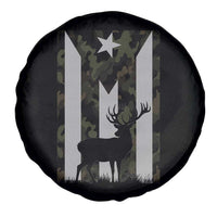 Deer Hunting Camo Puerto Rican Flag Spare Tire Cover Boricua Hunters