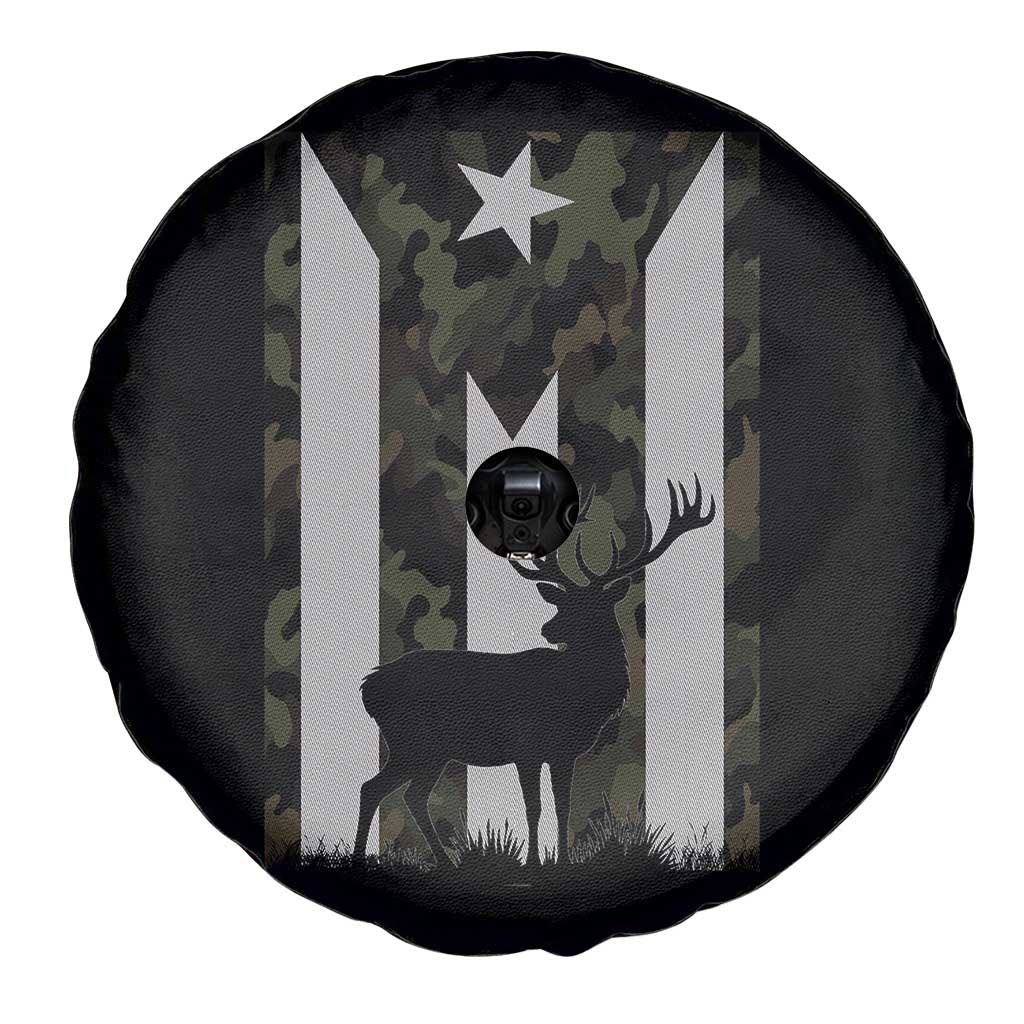 Deer Hunting Camo Puerto Rican Flag Spare Tire Cover Boricua Hunters