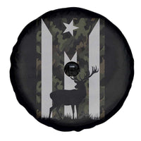Deer Hunting Camo Puerto Rican Flag Spare Tire Cover Boricua Hunters
