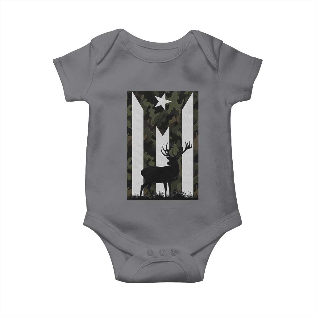 Deer Hunting Camo Puerto Rican Flag Baby Onesie Boricua Hunters
