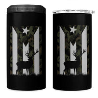 Deer Hunting Camo Puerto Rican Flag 4 in 1 Can Cooler Tumbler Boricua Hunters
