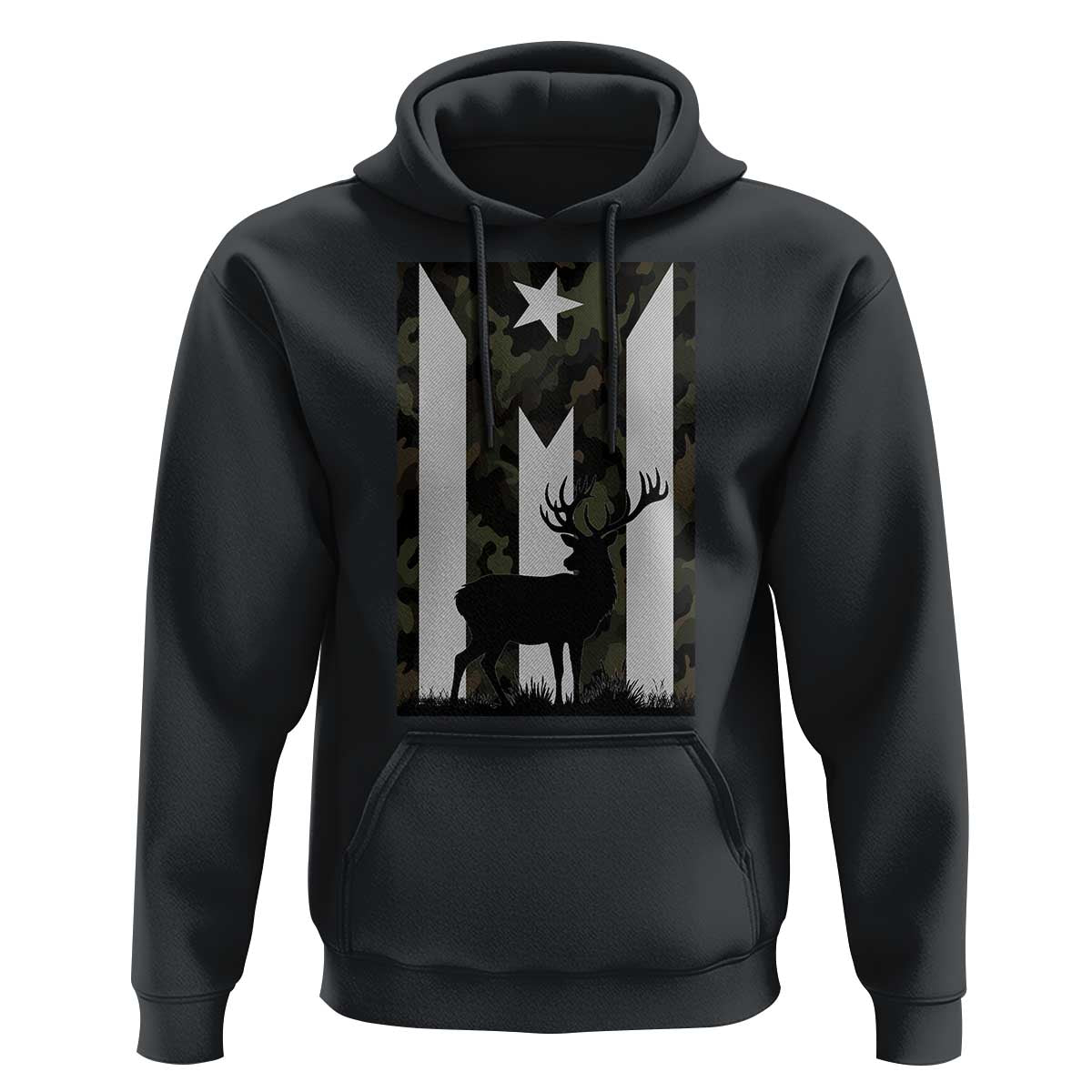 Deer Hunting Camo Puerto Rican Flag Hoodie Boricua Hunters