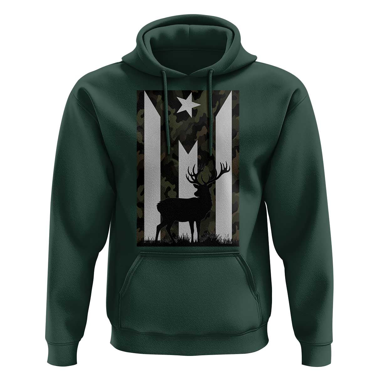 Deer Hunting Camo Puerto Rican Flag Hoodie Boricua Hunters
