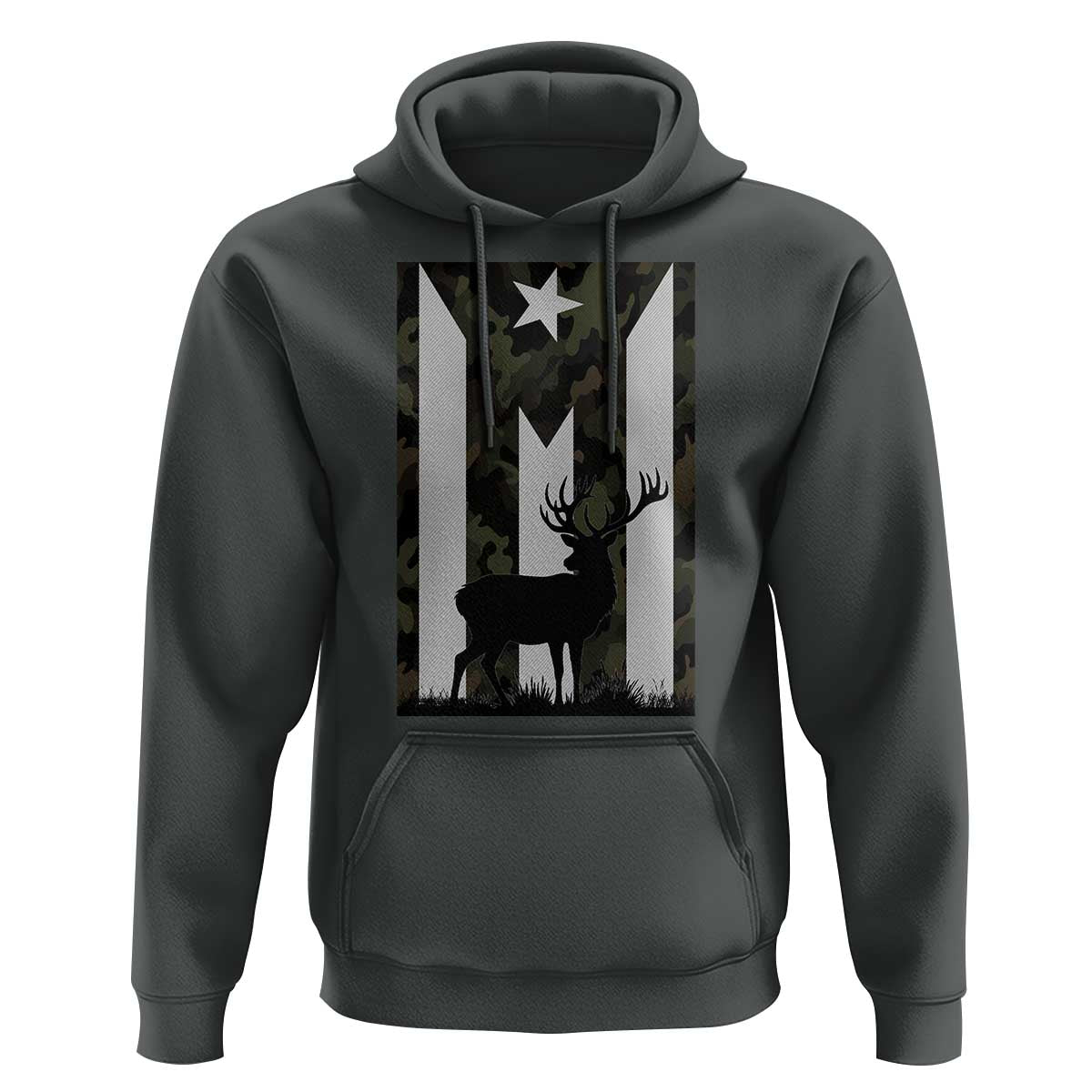 Deer Hunting Camo Puerto Rican Flag Hoodie Boricua Hunters