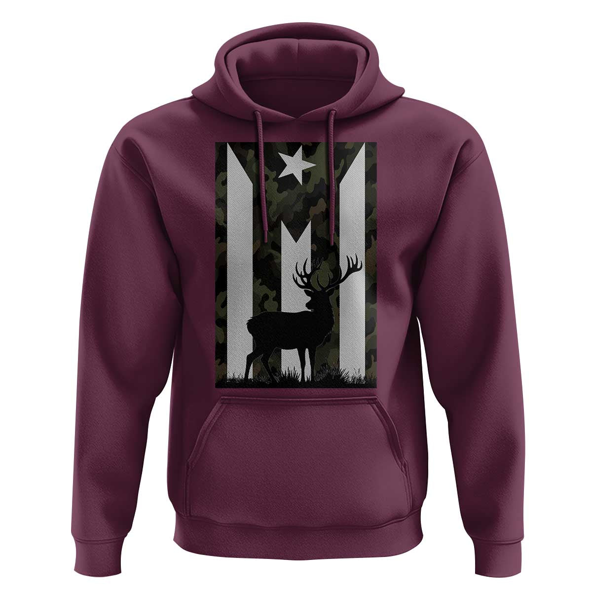 Deer Hunting Camo Puerto Rican Flag Hoodie Boricua Hunters