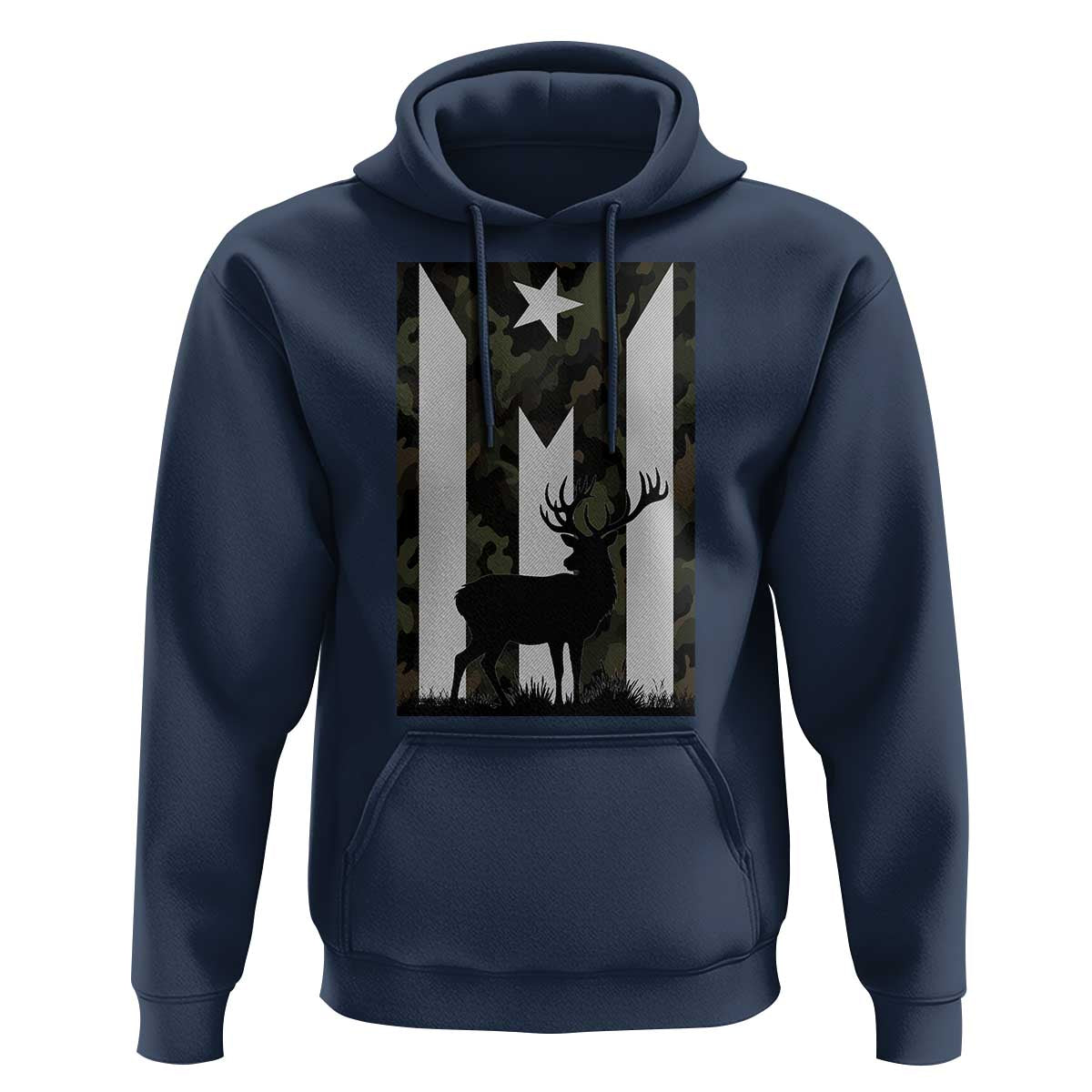 Deer Hunting Camo Puerto Rican Flag Hoodie Boricua Hunters