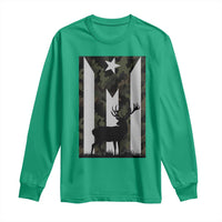 Deer Hunting Camo Puerto Rican Flag Long Sleeve Shirt Boricua Hunters