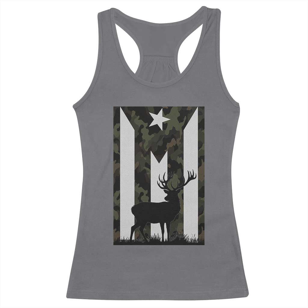 Deer Hunting Camo Puerto Rican Flag Racerback Tank Top Boricua Hunters