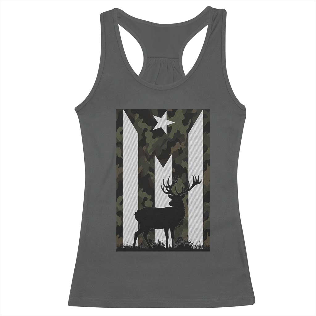 Deer Hunting Camo Puerto Rican Flag Racerback Tank Top Boricua Hunters