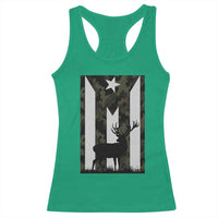 Deer Hunting Camo Puerto Rican Flag Racerback Tank Top Boricua Hunters