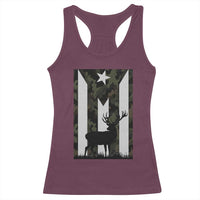 Deer Hunting Camo Puerto Rican Flag Racerback Tank Top Boricua Hunters