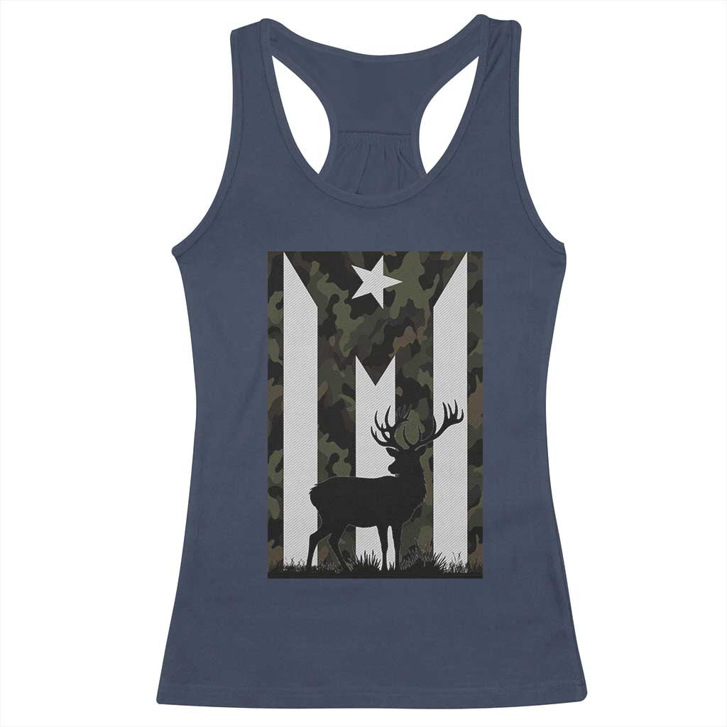 Deer Hunting Camo Puerto Rican Flag Racerback Tank Top Boricua Hunters