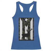 Deer Hunting Camo Puerto Rican Flag Racerback Tank Top Boricua Hunters