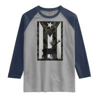 Deer Hunting Camo Puerto Rican Flag Raglan Shirt Boricua Hunters