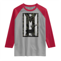 Deer Hunting Camo Puerto Rican Flag Raglan Shirt Boricua Hunters