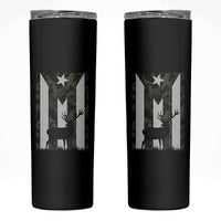 Deer Hunting Camo Puerto Rican Flag Skinny Tumbler Boricua Hunters